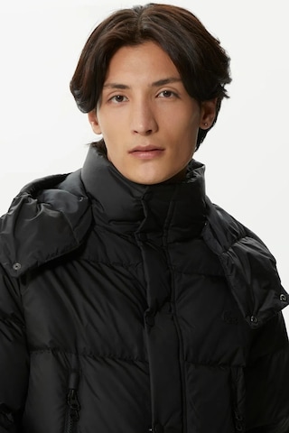 Lacoste Down Fill Parka Black Uzun Boy Kaz Tüyü Dolgulu Çıkartılabilir Kapüşonlu Erkek Parka Siyah