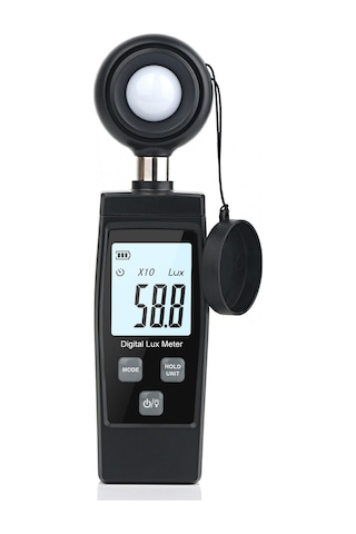 Ximistore9 Taşınabilir Işık Ölçer - 200.000 Lux'a Kadar Hassas Aydınlık Ölçüm Cihazı, Max/mın Veri Tutma, Siyah Rz851