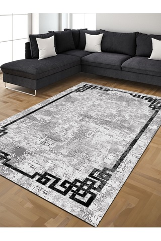 Dijital Baskılı Yıkanabilir Kaymaz Taban Salon Ve Oturma Odası Halısı 6211h 001