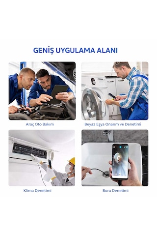10 Metre Endoskop Kamera Su Geçirmez Led Işıklı Boroskop Yılan Kamera Android Uyumlu Micro+usb+type-c