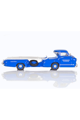 1:43 Ölçek Ixo 1955 Mercedes Benz Renntransporter The Blue Wonder Diecast Metal Minyatür Model Araba 10cm