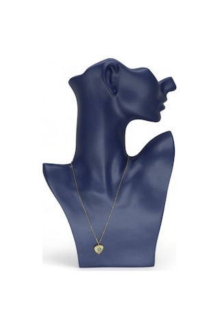 Kalp Esintisi Doğal Taşlı Kolye Altın