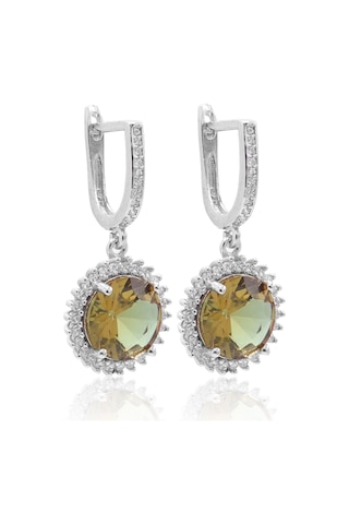 Zirkon Ve Zultanit Taşlı Yuvarlak Model 925 Ayar Gümüş Kadın Takı Seti 201025660