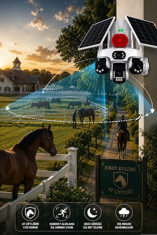 O-kam Ok337b Premium 12mp 4 Kameralı 4g Çift Solar Panel Aov Gece Görüş Sesli Konuşma Akıllı Kamera Turkcell Sim Kart
