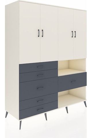 Kronos Gardrop 7 Raflı 6 Çekmeceli 4 Kapaklı 176x59x221 Aytaşı-aytaşı/antrasit Aytaşı/antrasit