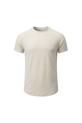 Genius Store Erkek Spor Tişört Fitness Antrenman Tişörtü Oval Kesim Likralı Süprem Reglan Kol Oval-t22 Taş