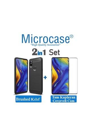 Xiaomi Mi Mix 3 Brushed Carbon Fiber Silikon Kilif + Ekran Koruma 310324155 - Seçenek / Ekran Koruma-Sadece Kilif Istiyorum