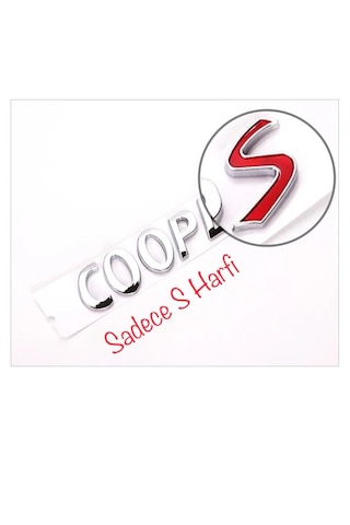Mini Cooper İle Uyumlu Bagaj S Harfi Krom/kırmızı R53 R56 R60 F56