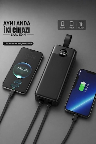 Özel Seri Seyahat Bataryası Mobil Enerji İkili Çıkış Powerbank Trm1035 Siyah 30.000 Mah Diğer