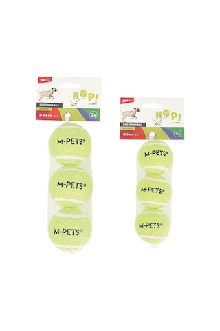 M-pets Hop Tenis Topu Köpek Oyuncağı Sarı 3lü 5 Cm 244-50055.01