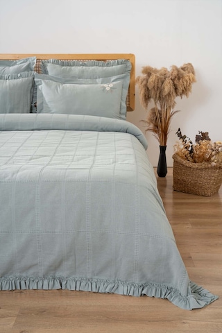 Fiorella Mint Çift Kişilik Çarşaflı Yatak Örtüsü Takımı 6 Parça Uyku Seti Mint