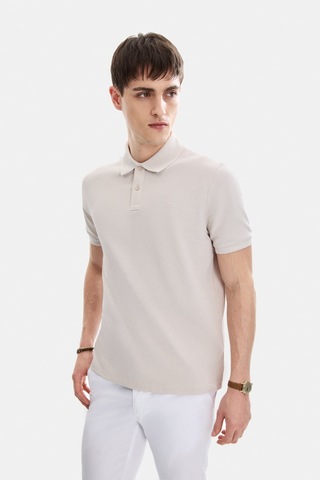 Backandbond Bej Regular Fit Örme Polo Yaka Tişört