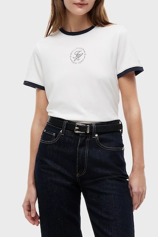 Tommy Hilfiger Regular Fit Bisiklet Yaka T Shirt Kadın T Shirt Ww0ww50032 Ybl Beyaz