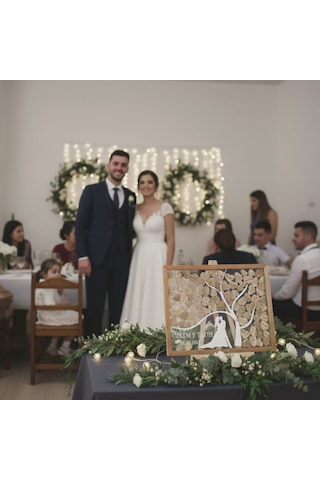 Düğün-nişan Dikdörtgen Ağaç Motifli Şeffah Pleksi 50cm X 35cm Misafir-hatıra Anı Defteri-kutusu + Şövale Ve Kalem Hediyeli