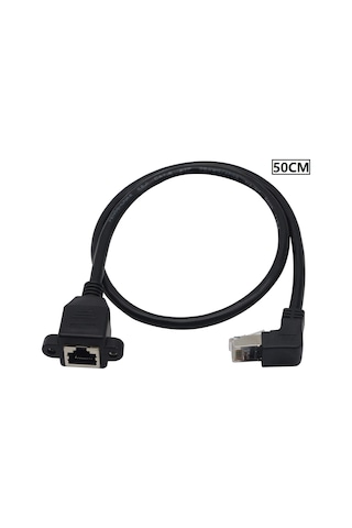 4350 Rj45 Dişi Erkek Uzatma 0.5m Dirsek 90 Derece Panel Tipi Cat6
