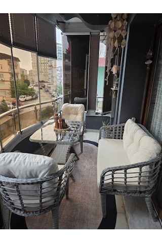 Tu Tienda Kartepe 2 1 1 Rattan Bahçe Balkon Takimi,gri Rattan/krem Kumaş Vizon