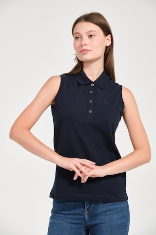 Kadın Regular Fit Kolsuz Polo Lacivert
