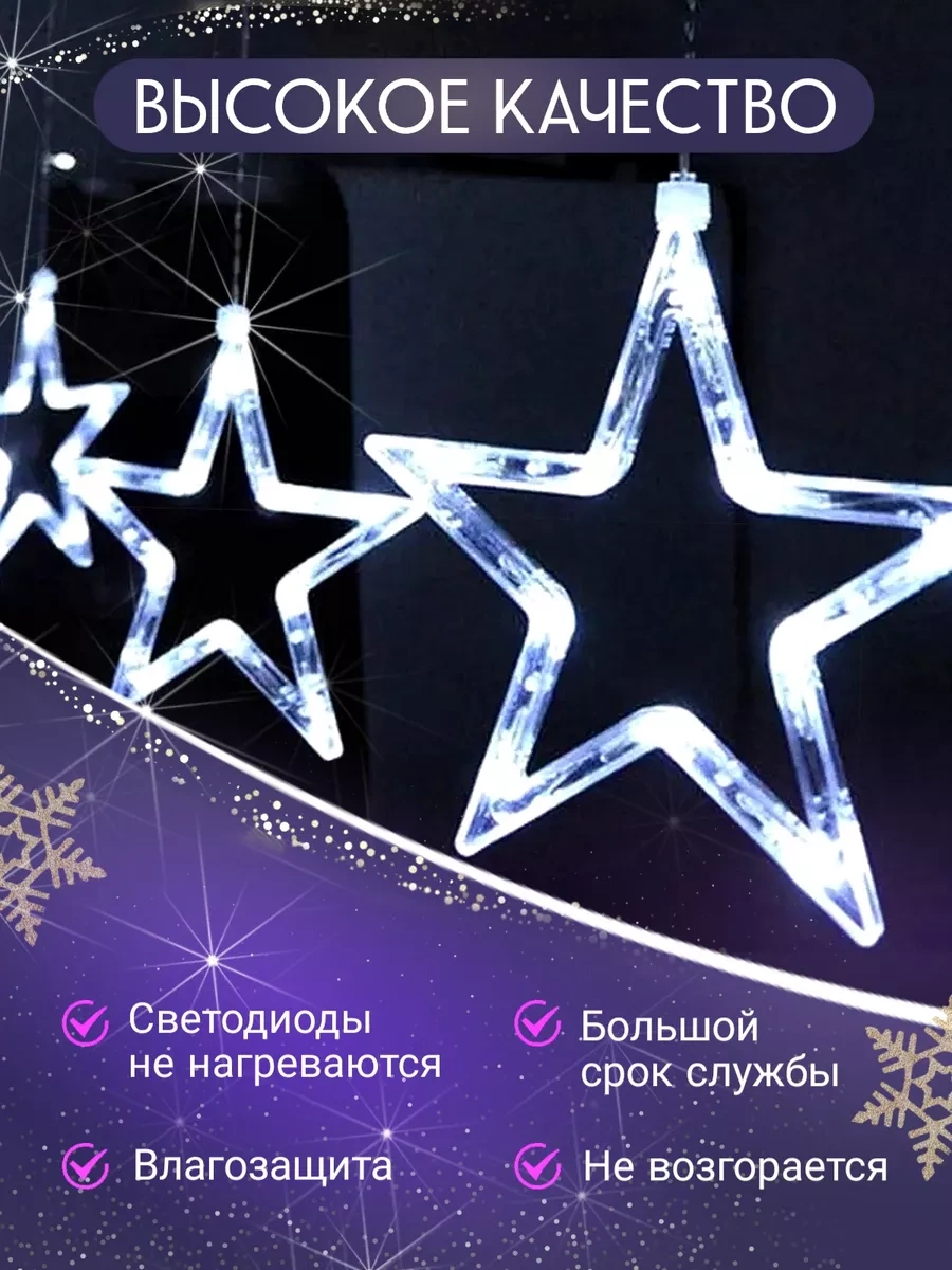 Ketrarum Pencere İçin 3m Yıldız Işık Zinciri 17164293 Beyaz