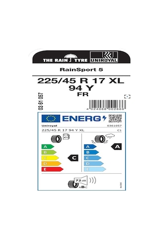 Uniroyal 225/45 R17 94Y XL FR Rainsport 5 Yaz Lastiği 2026