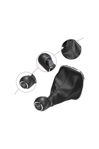 Lemestar Opel Corsa D İçin Ergonomik Vites Kolu Kapağı Ve Toz Geçirmez Koruma Seti Kolay Montaj, Yüksek Dayanıklılık Siyah