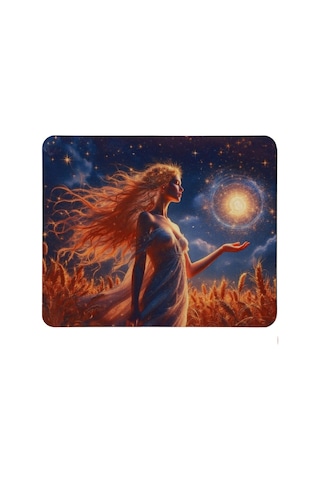 Başak Burcu Desenli Tip Kaymaz Taban Optik Bilgisayar Notebook Burçlar Mouse Pad Mauspad 17x 21 Cm