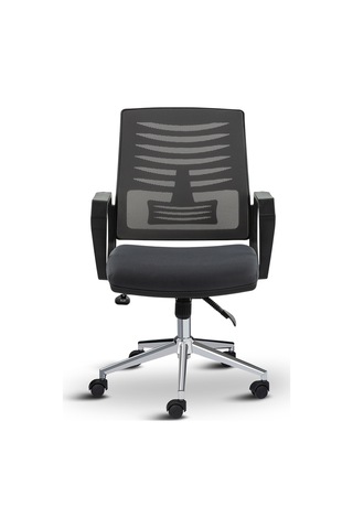 Asbir Mobilya Metis Metal Ayaklı Çalışma Koltuğu Ofis Sandalyesi Gri Siyah