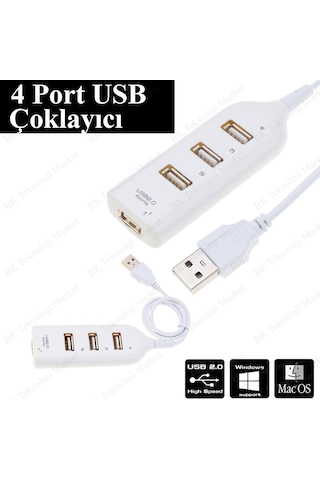 4 Port Usb Hub Usb Çoğaltıcı Çoklayıcı Pc Laptop Usb Çoklama