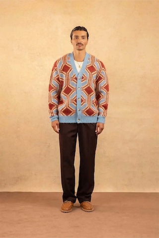 Aymer Şık Le Cardigan Mohair Geometrique - Kırmızı Yün Ve Mohair Triko Hırka