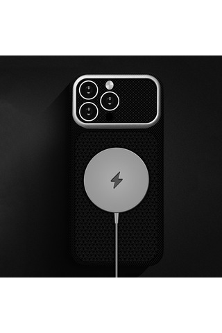 İphone 16 Pro Max Uyumlu Kılıf M-safe Şarj Özellikli Zore Paris Nexel Sert Pc Kapak Siyah