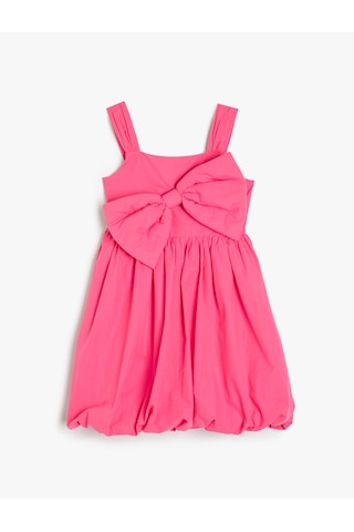 Koton Fiyonklu Elbise Askılı Kare Yaka Balon Etek Pembe 4skg80192aw Pembe