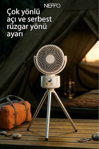 Neffo Taşınabilir Şarjlı Yükseklik Ayarlı Ve Ayaklı Masaüstü Fan Soğutucu Pervane