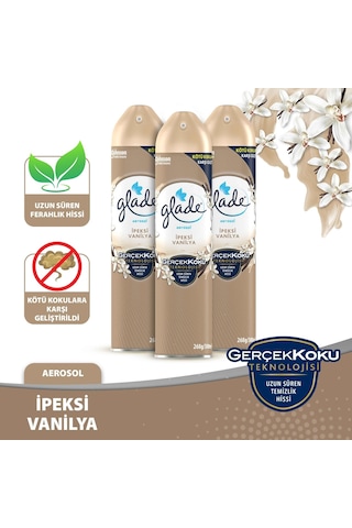 Glade Aerosol Oda Kokusu İpeksi Vanilya 3'lü Set