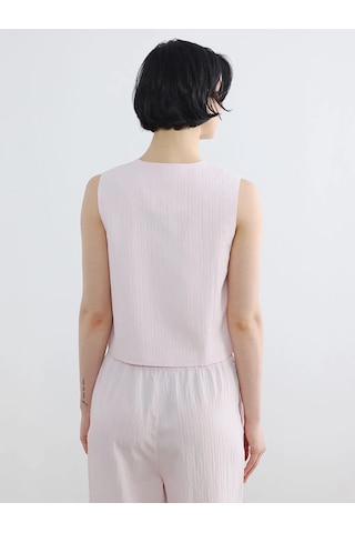 Lc Waikiki Pembe Bisiklet Yaka Kadın Klasik Yelek