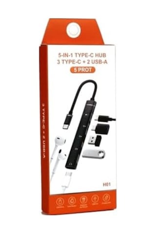 Cr16 5in1 Otg Type-c&apos Den 3ad Type-c, 2ad Usb A Çoklayıcı Type-c Kulaklık Uyumlu Usb C Adaptör Alüminyum Kasa