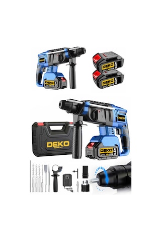 Deko Turkey DKT21KD 21v 4Ah Çift Akülü Darbeli Kırıcı Delici+Set