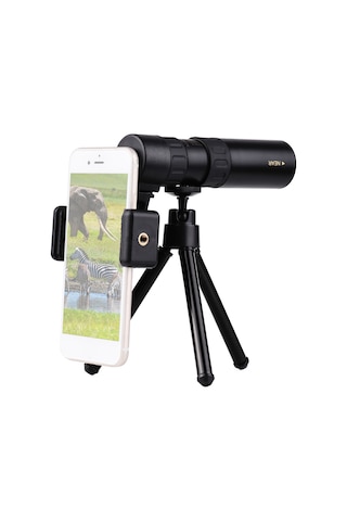 Suofeng 10-300x40mm Bak4 Prisma Manuel Odakli Monoküler Teleskop - Telefon Tutucu, Mini Tripod Ve Çanta İçerir