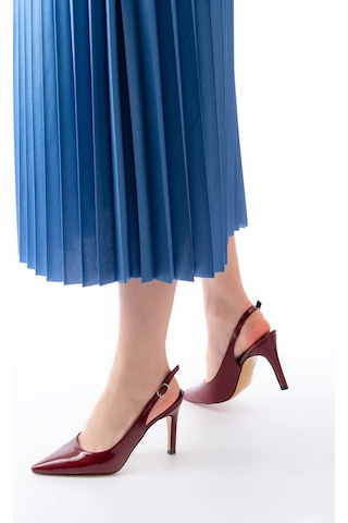 Terzi Bey St-1153 Bordo Rugan Günlük Arkası Açık 9 Cm Topuklu Kadın Ayakkabı Bordo