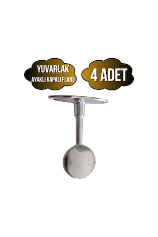 Yuvarlak Ayaklı Kapalı Askı Borusu Flanşı Mobilya Yuvarlak Boru Flanşı Metal Boru Çapı:25mm 4 Adet Krom