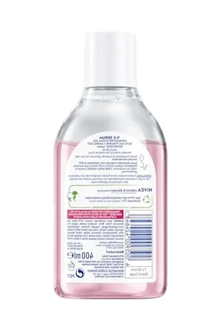 Nıvea Aqua Rose Gül Suyu Ve Serum İçeren Çift Fazlı Micellar Makyaj Temizleme Suyu 400ml,yüz Göz Dudak, Spf Filtrelerini Temizler