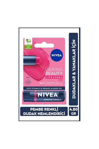 Nivea 3'ü 1 Arada Nemlendirici Dudak Bakım Kremi Pink 4.8 G