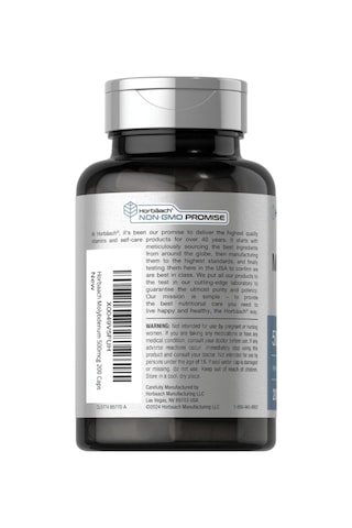 Horbaach Molybdenum 500mcg Quick Release 200 Capsules Amin... Aromasız