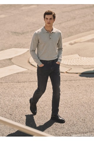 Ramsey Siyah Regular Fit Denim Pamuk Karışımlı Pantolon
