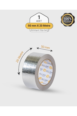 1 Koli 48 Adet Alüminyum Folyo Su Hava Yağ Kesici İzolasyon Bandı 50mm X 20 Mt Isıya Dayanıklı Bant