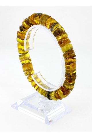 Kehribar Bileklik Amorf Tasarım Ambergold Blk23-136 Çok Renkli