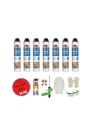 Poliüretan Termal Yalıtım Sprey Köpük 7adetx930gr Tabancalı