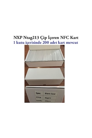 Dijital Kartvizit İçin Nfc 213 Kart Ntag213 144Byte Kapasite 200 Adet