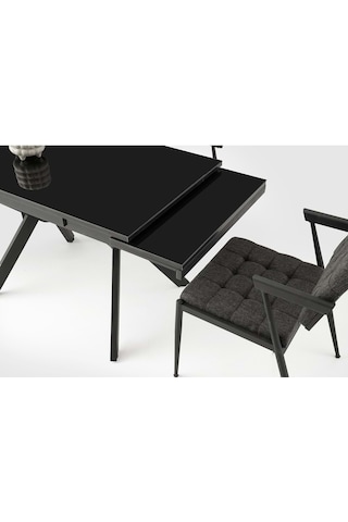 Mobilgen Sadece Masa Irony 110+60 Petra Açılabilir Masa Siyah