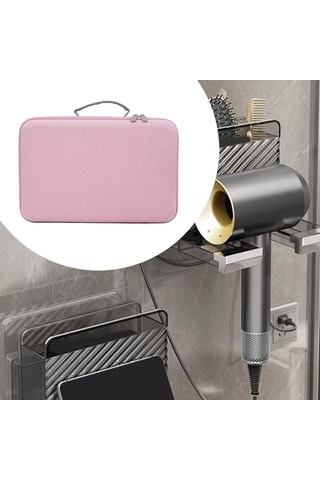 Trendooze Saç Kurutma Makinesi İçin Seyahat Çantası Pembe Düzenleyici Pembe