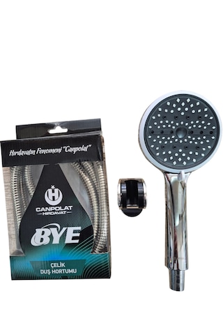Bye 1.kalite Yüksek Tazyikli 6 Fonksiyonlu Duş Başlığı Ve Duş Hortumu Seti Krom - Siyah