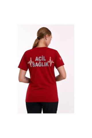 Acil Sağlık Dry Touch Unisex Kısa Kol Tshirt - Kırmızı